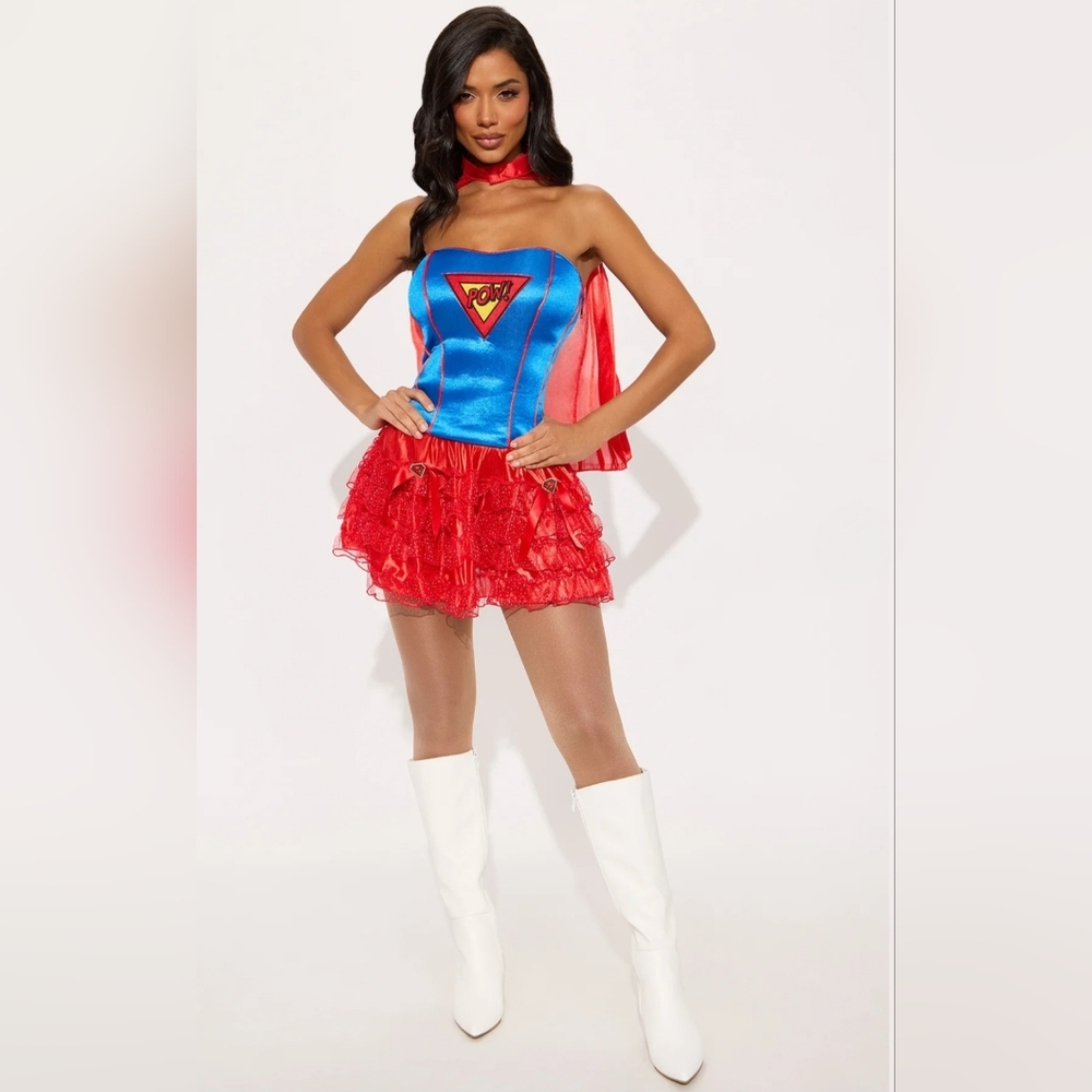 Fashion Nova 2-piece Blue and Red POW Costume